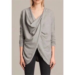 Allsaints Itat Shrug Long Sleeve Twist Pullover Cardigan